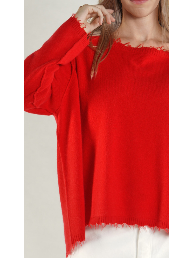 Rundholz - Ausgestellter Merino mix Pullover - 1261330702