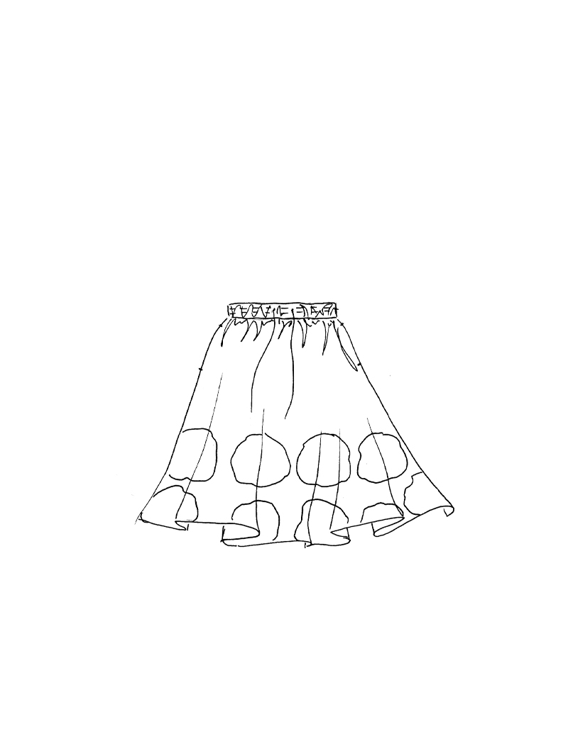 Rundholz - Tellerförmiger Baumwoll voile Rock - 1261350303