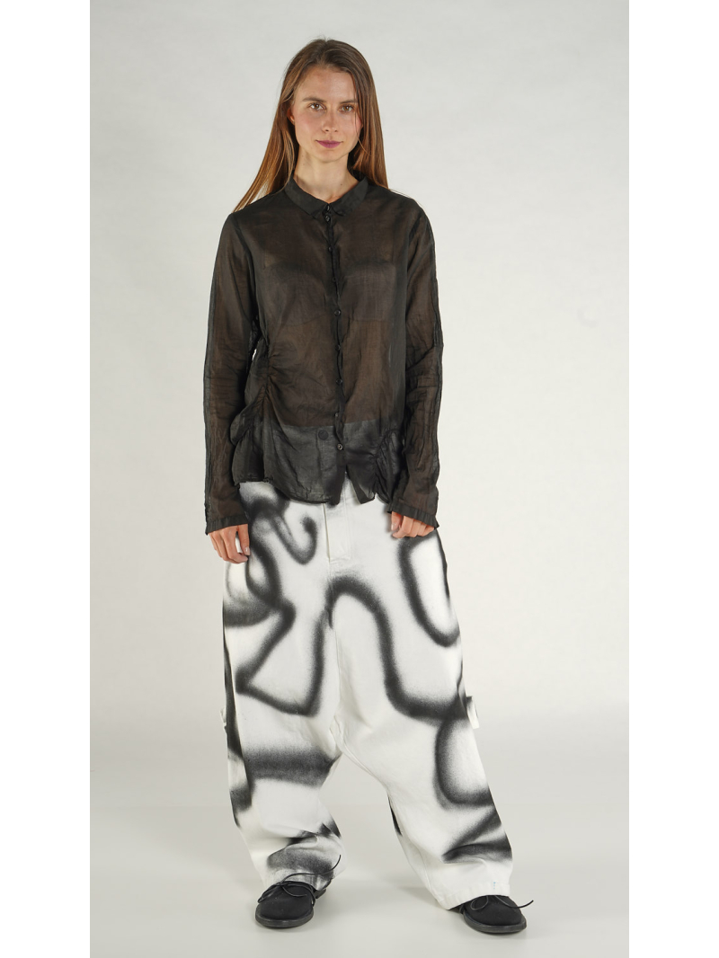 Rundholz - Lockere Baumwoll voile Bluse - 1261350409