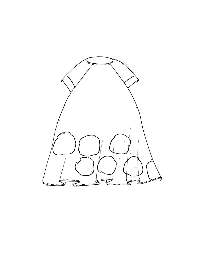 Rundholz - Ausgestelltes Baumwoll voile Kleid - 1261350901