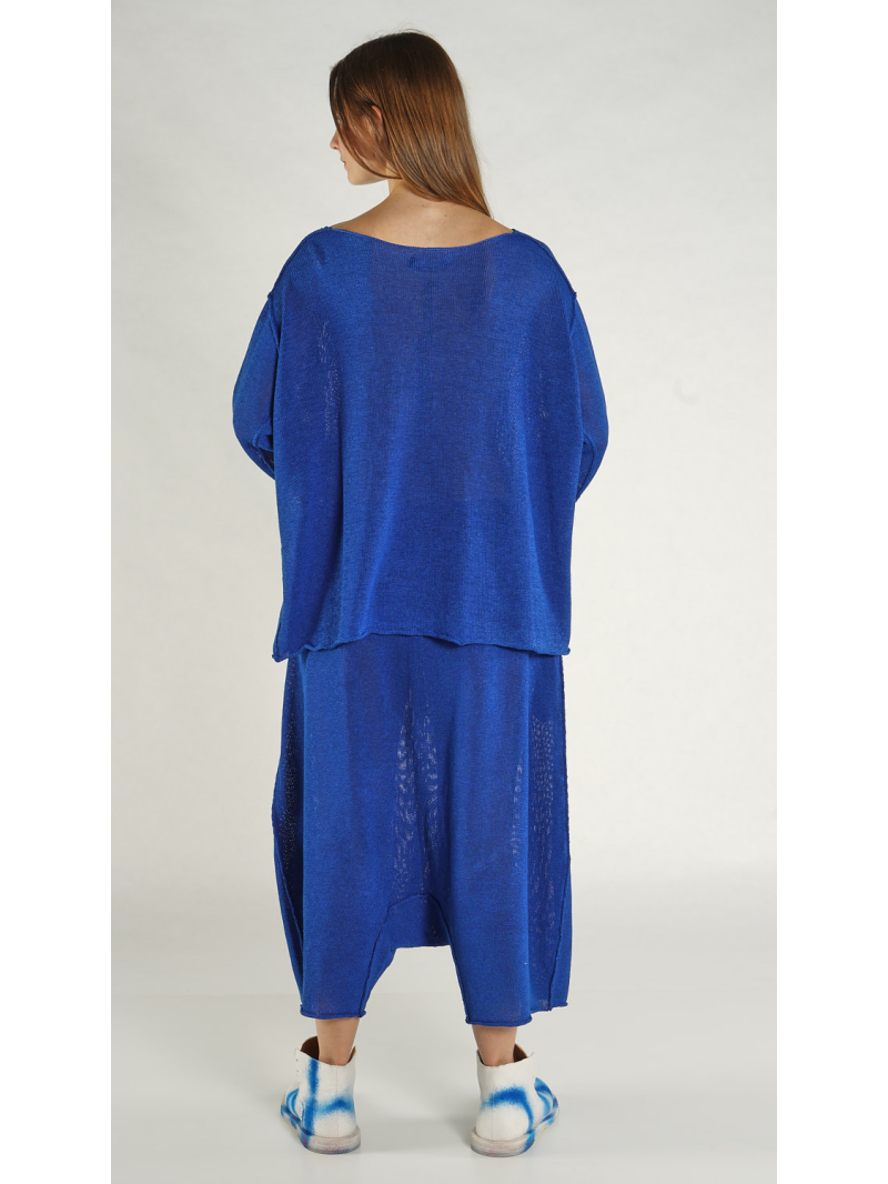 Rundholz - Weiter Baumwoll Strick Pullover - 1261420702