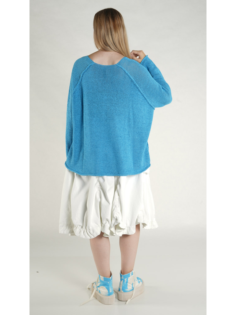 Rundholz - Weiter Leinen Strick Pullover - 1261440701