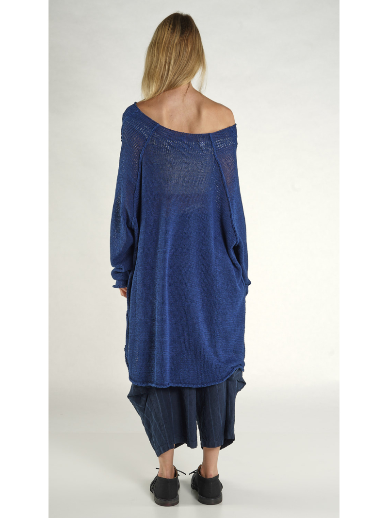 Rundholz - Oversize Leinen Strick Tunika - 1261447004