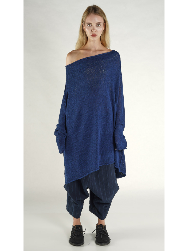 Rundholz - Oversize Leinen Strick Tunika - 1261447004