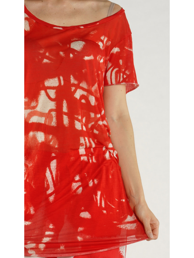 Rundholz - Schmales Lyocell Seiden T-shirt - 1261620502