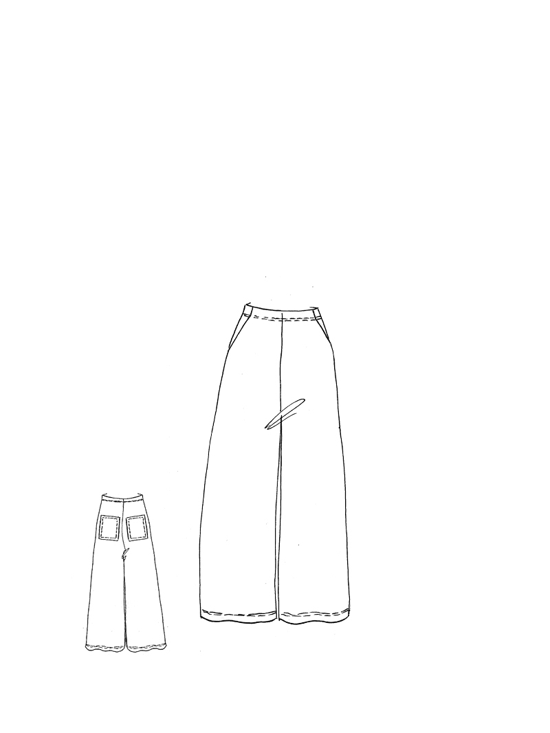 Rundholz - Gerade weite Cottonshape Hose - 1261630133
