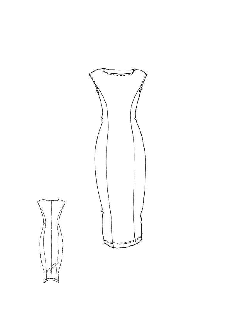 Rundholz - Schmales Cottonshape Kleid - 1261630930