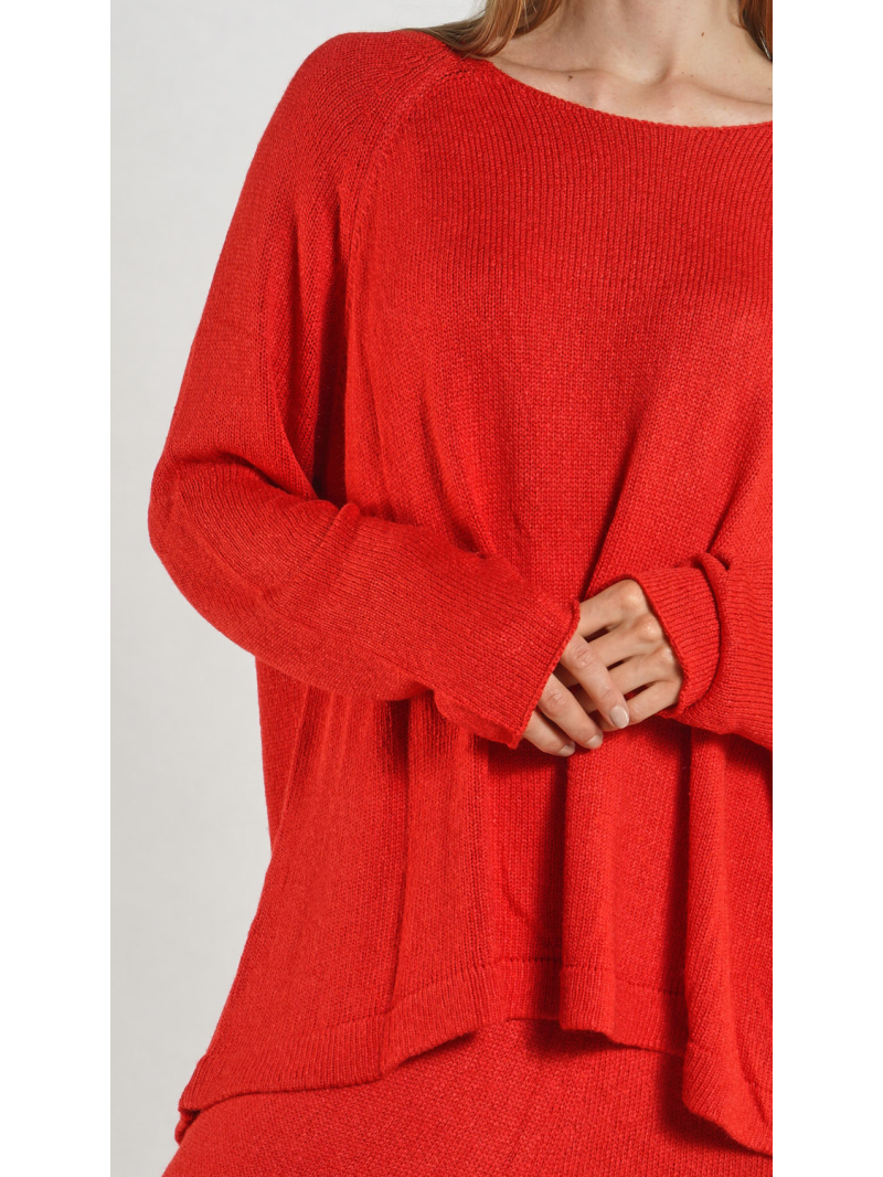 Rundholz - Ausgestellter Seiden Pullover - 1261660701