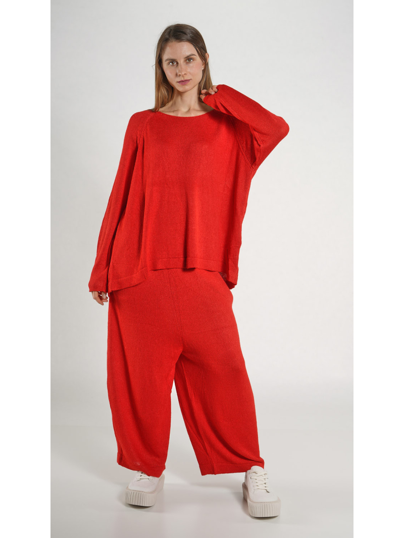 Rundholz - Ausgestellter Seiden Pullover - 1261660701