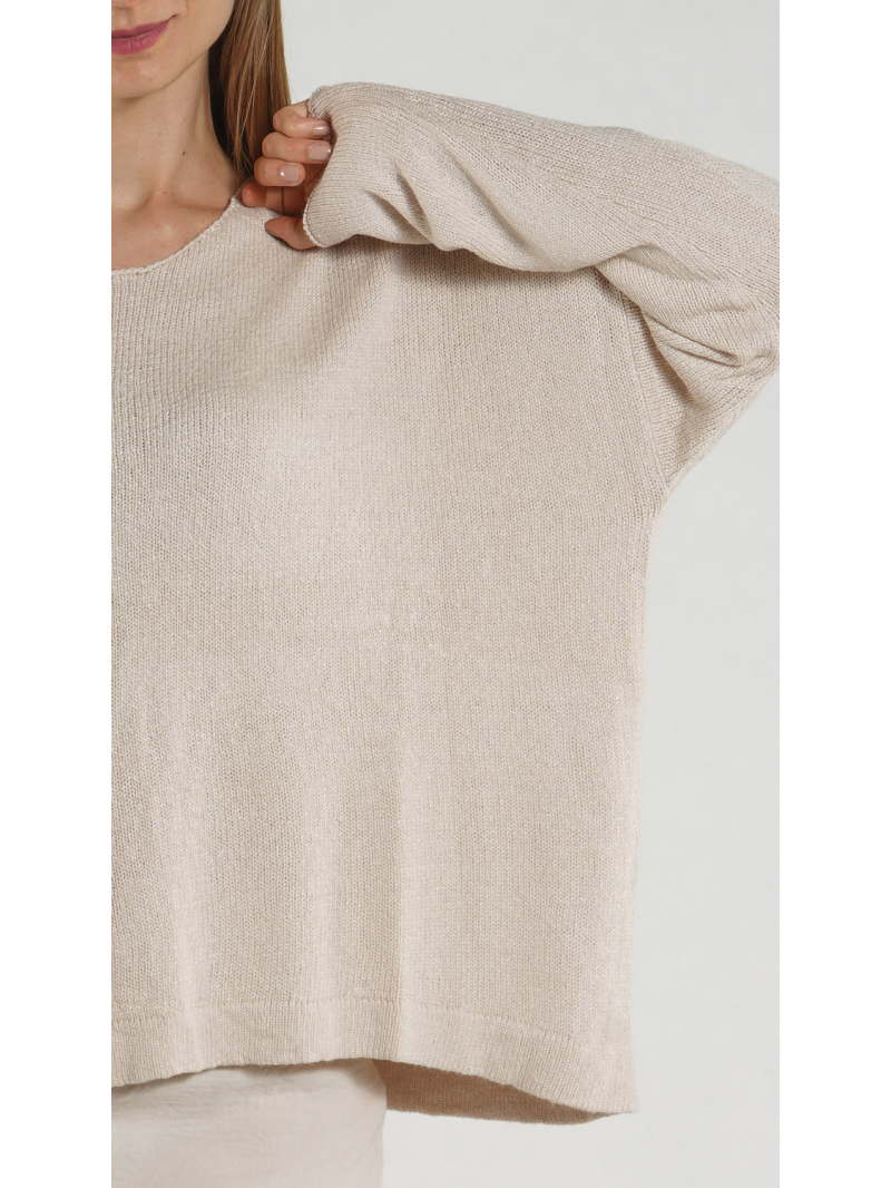 Rundholz - Gerader weiter Seiden Pullover - 1261660706