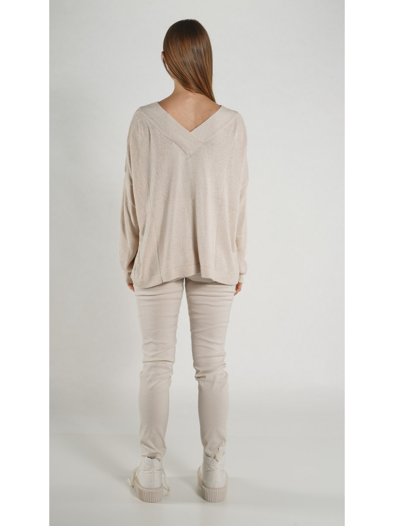 Rundholz - Gerader weiter Seiden Pullover - 1261660706