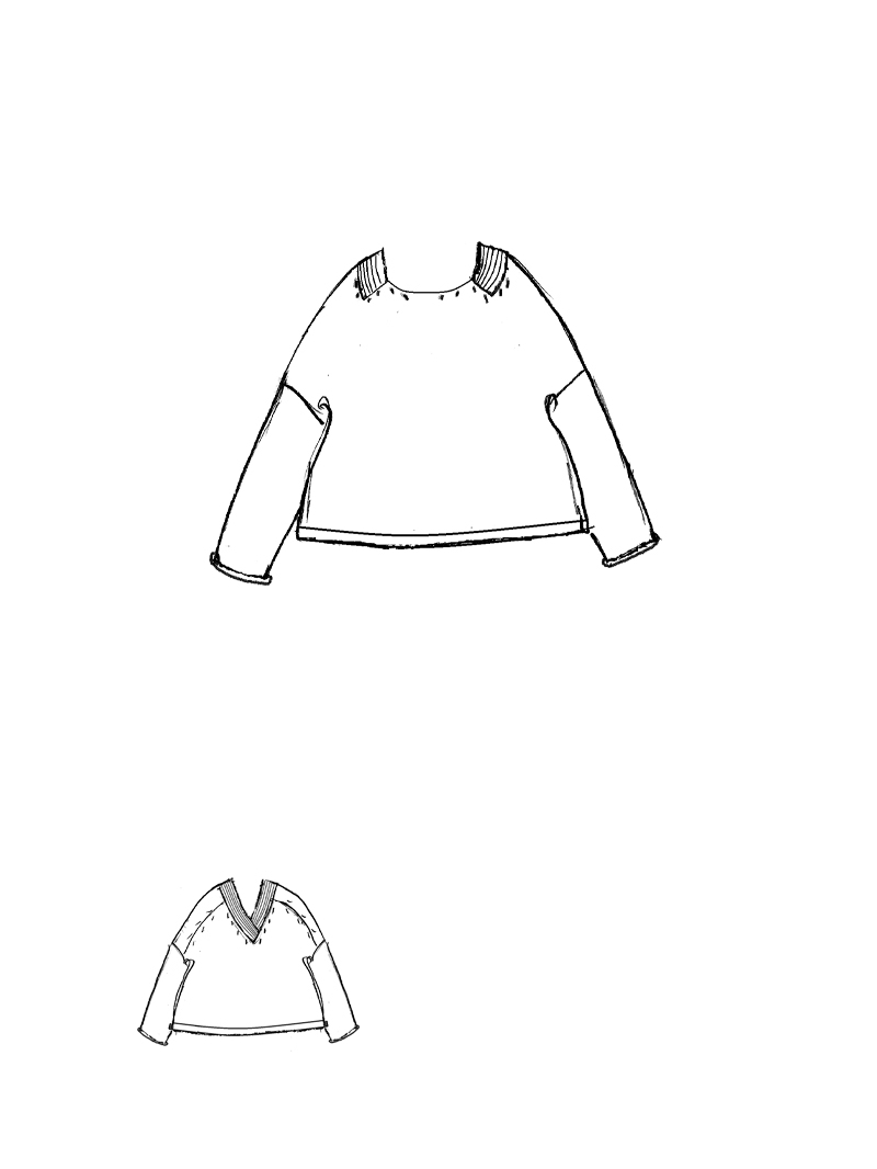 Rundholz - Gerader weiter Seiden Pullover - 1261660706