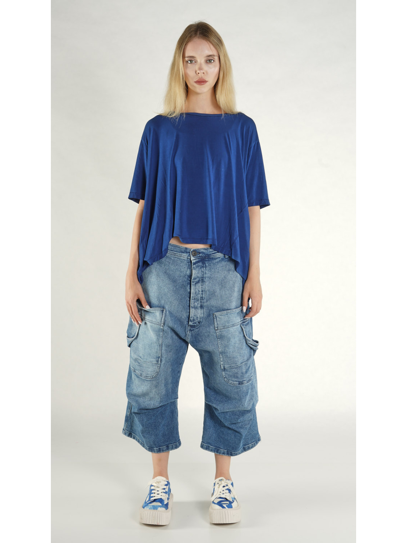 Rundholz - Kurzes Modal Seiden T-shirt - 1261700503