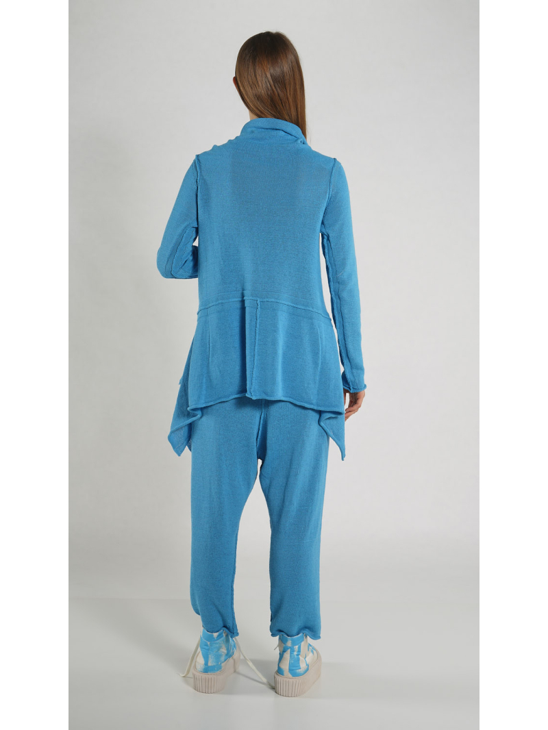 Rundholz - Ausgestellter Leinen Strick Pullover - 1261720701