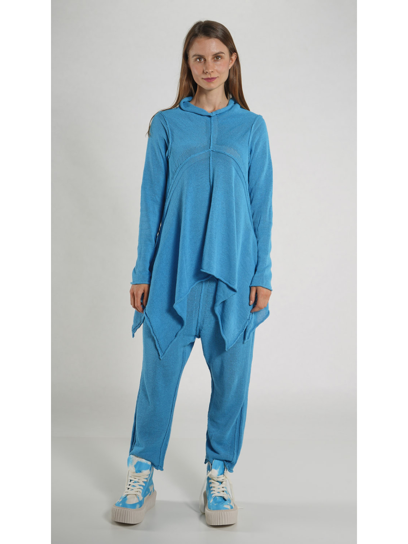 Rundholz - Ausgestellter Leinen Strick Pullover - 1261720701