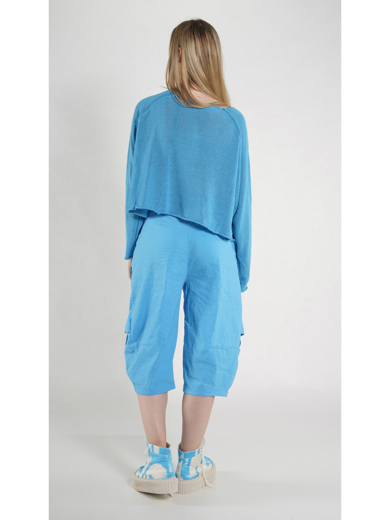 Rundholz - Kurzer Leinen Strick Pullover - 1261720703