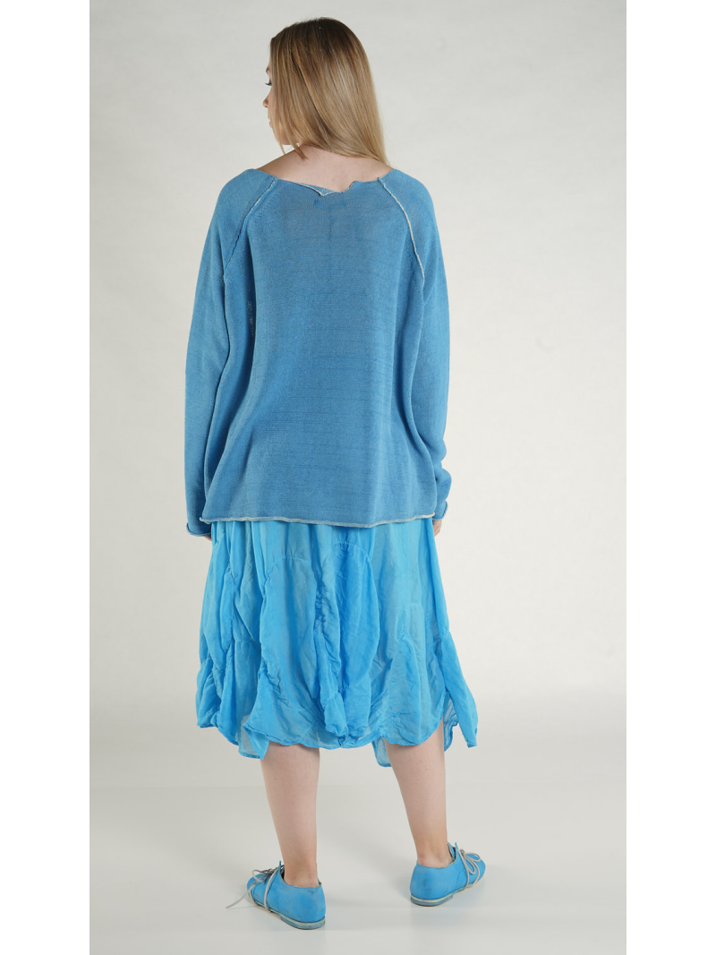 Rundholz - Weiter Leinen Strick Pullover - 1261720712