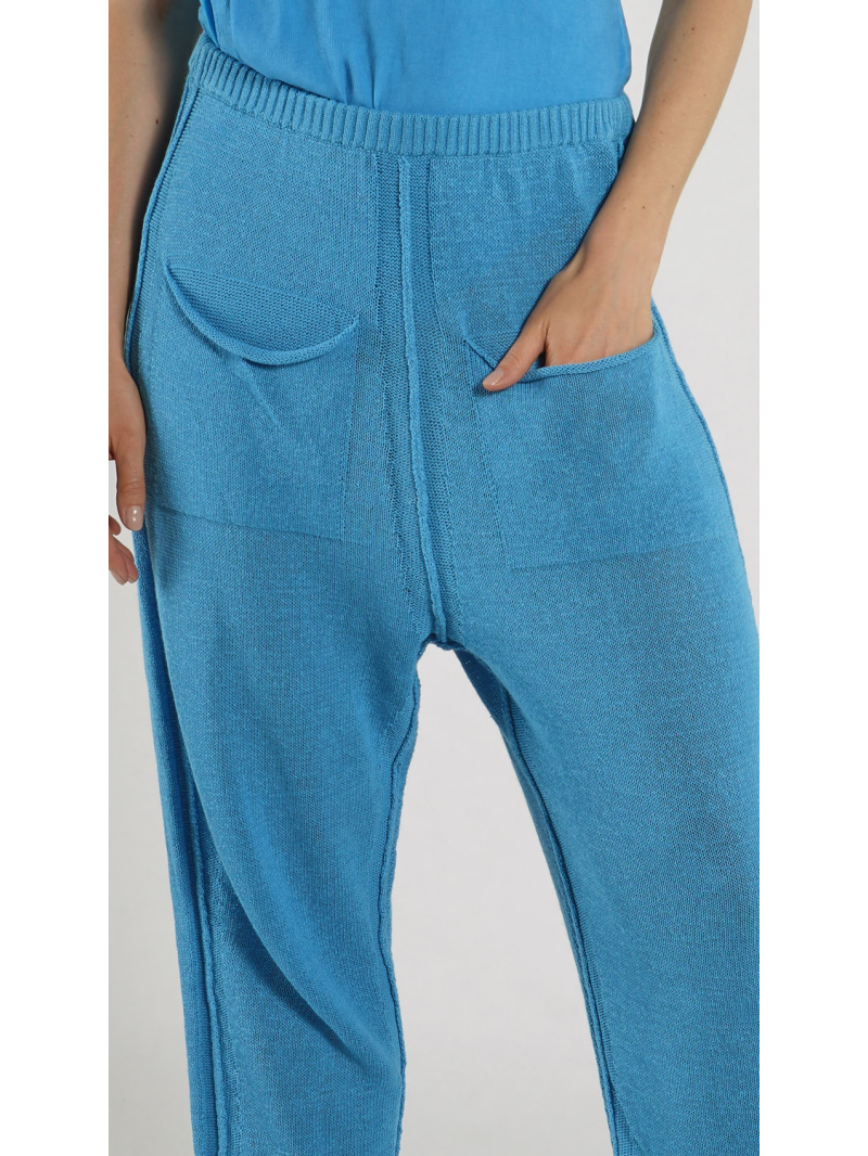 Rundholz - Leinen Strick Hose - 1261727605