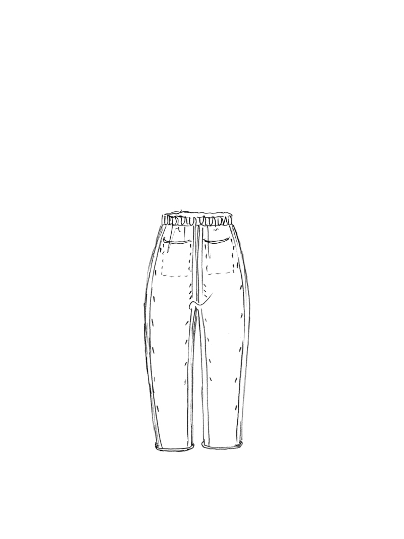Rundholz - Leinen Strick Hose - 1261727605