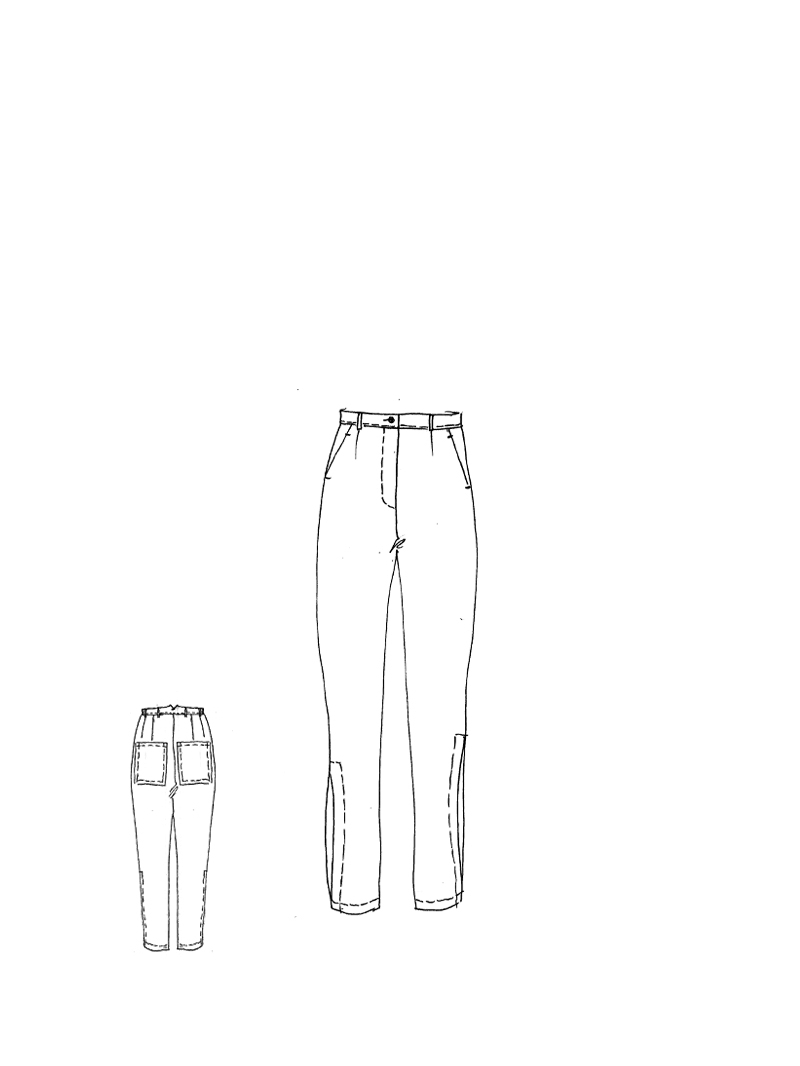 Rundholz - Gerade schmale Hose mit Schlitzen - 1261830105