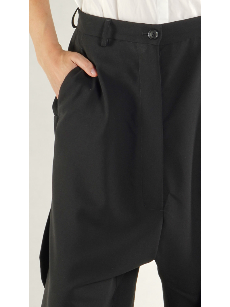 Rundholz - Ausgestellte Schurwoll Hose - 1261830106