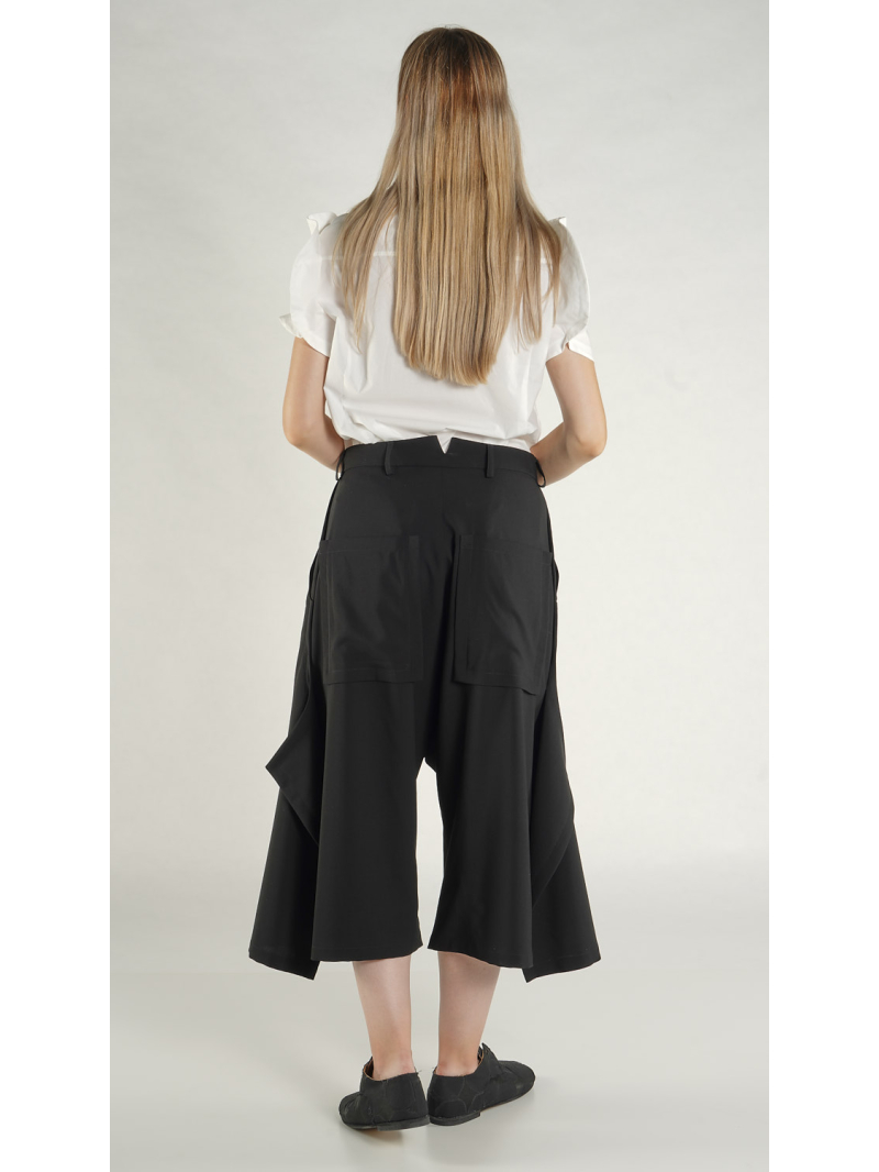 Rundholz - Ausgestellte Schurwoll Hose - 1261830106