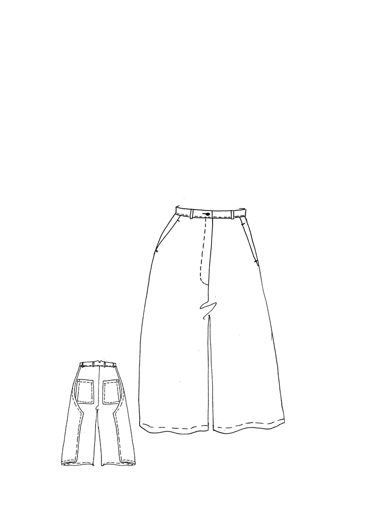 Rundholz - Ausgestellte Schurwoll Hose - 1261830106