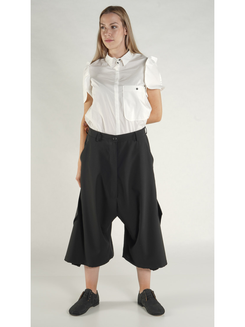 Rundholz - Ausgestellte Schurwoll Hose - 1261830106