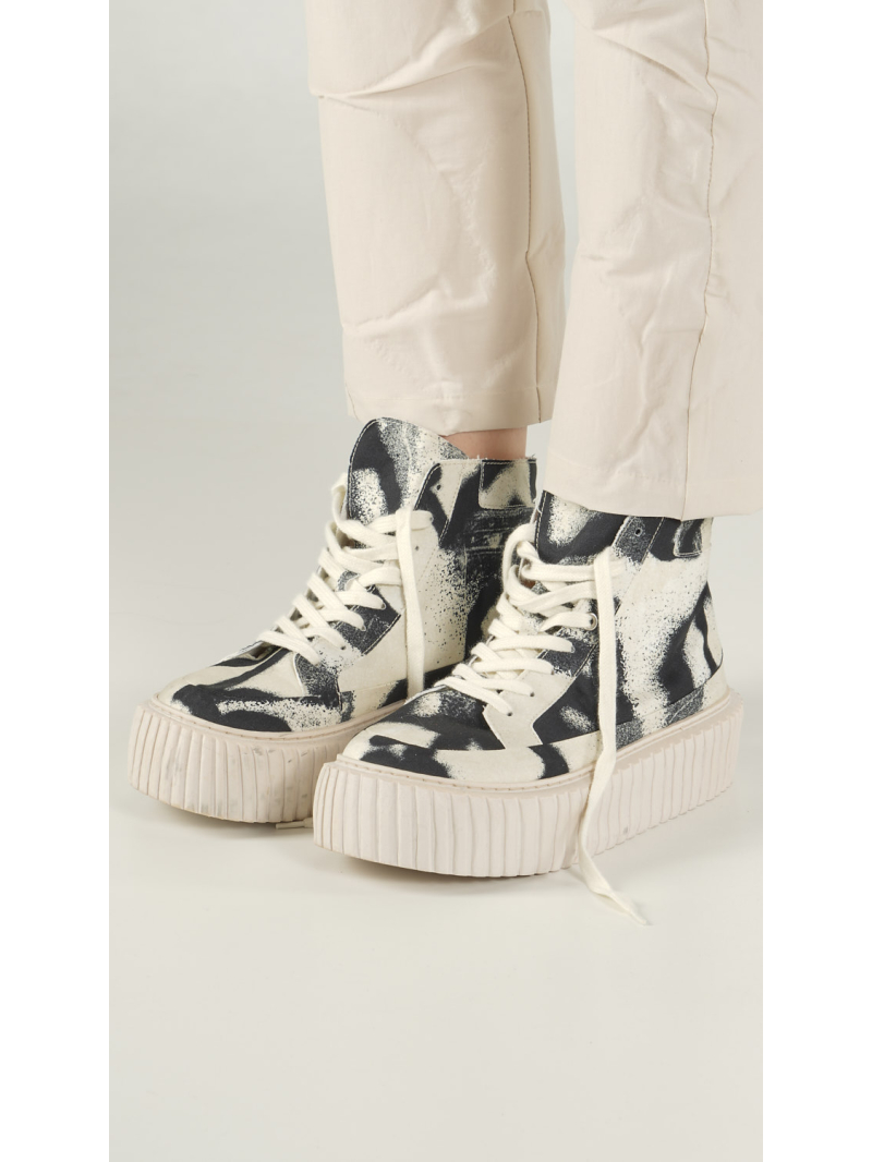 Rundholz - Hohe Sneakers mit Allover-Druck - 1261985253