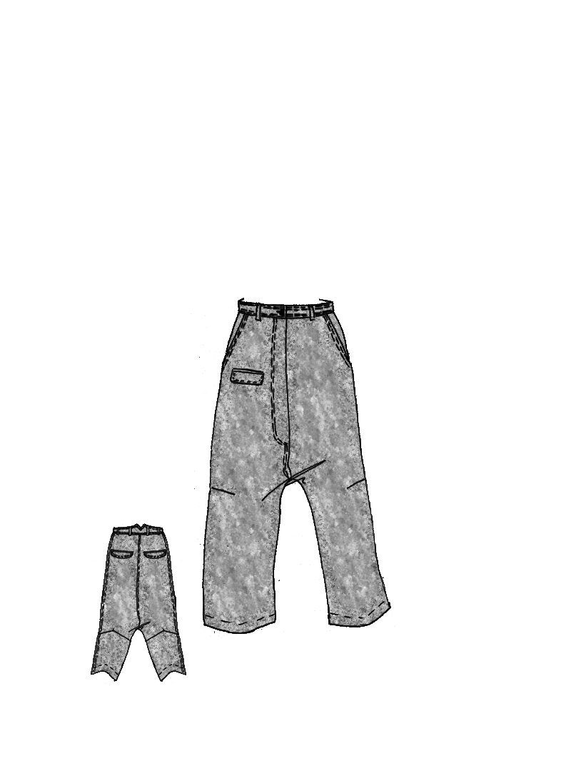 Rundholz DIP - Baggy Viskose Leinen Hose - 1262010124