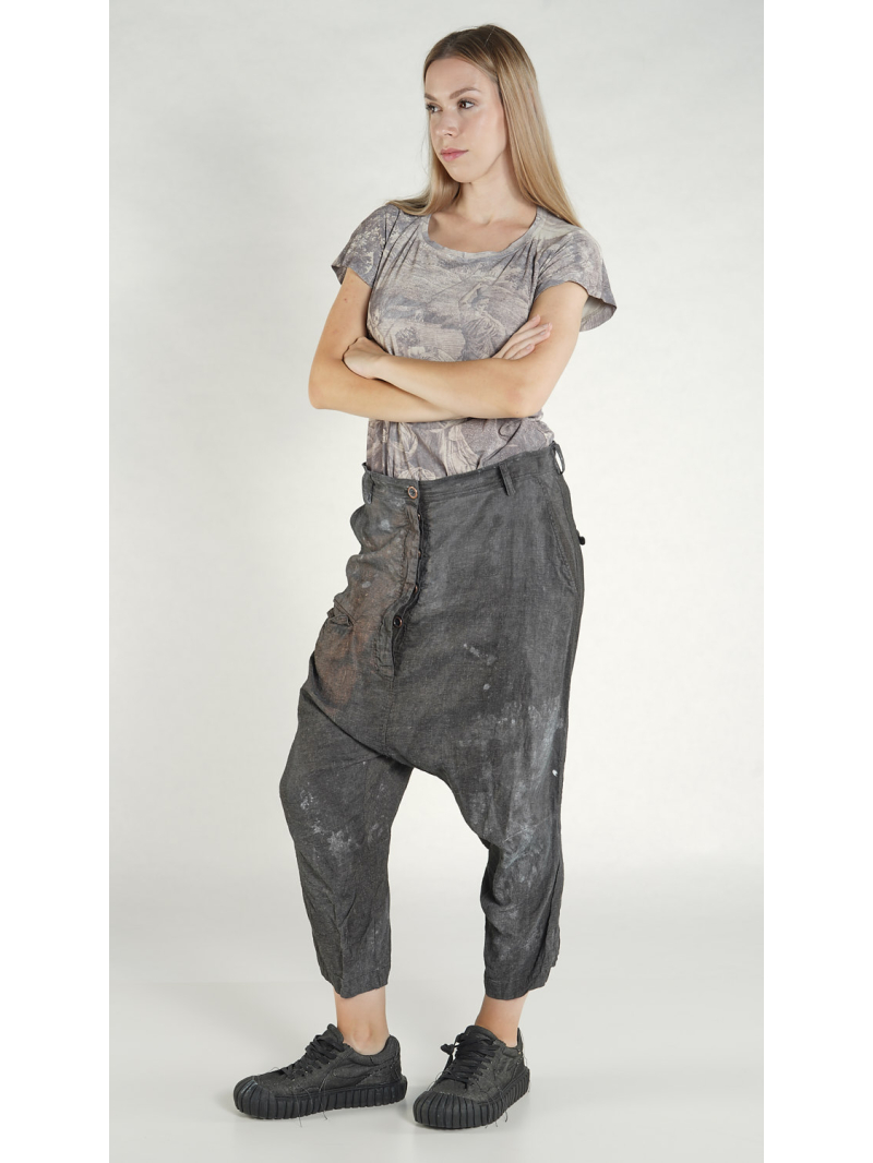 Rundholz DIP - Baggy Viskose Leinen Hose - 1262010124