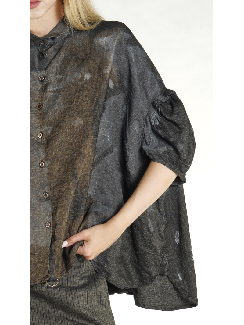 Rundholz DIP - Weite Viskose Leinen Bluse - 1262010421