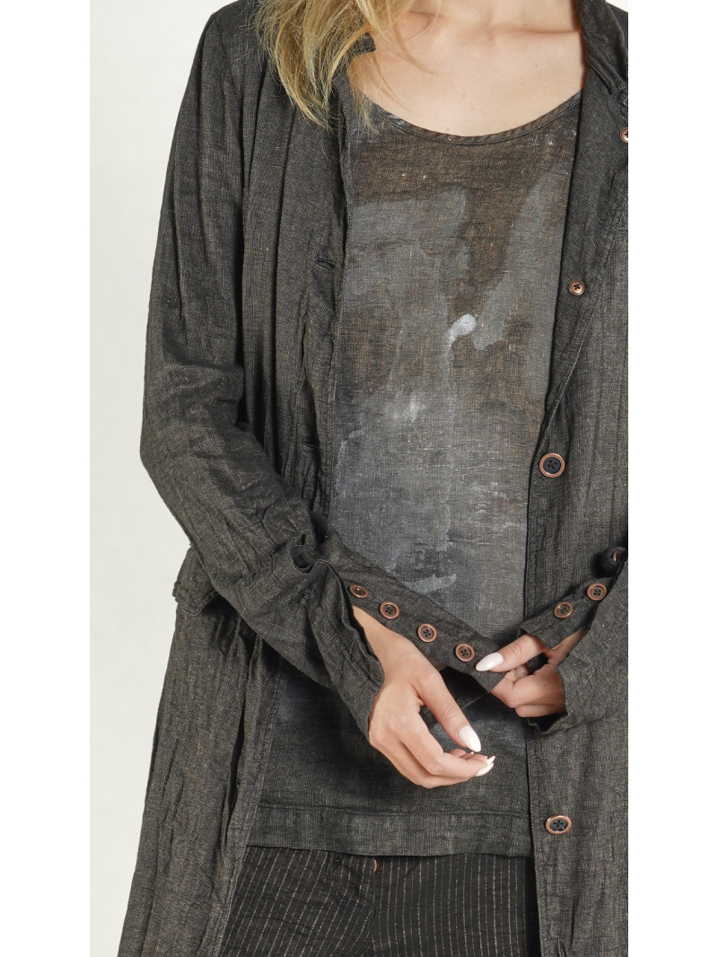 Rundholz DIP - Taillierter Viskose Leinen Mantel - 1262011247