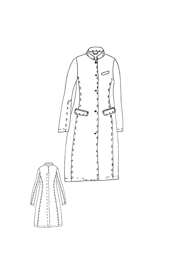 Rundholz DIP - Taillierter Viskose Leinen Mantel - 1262011247