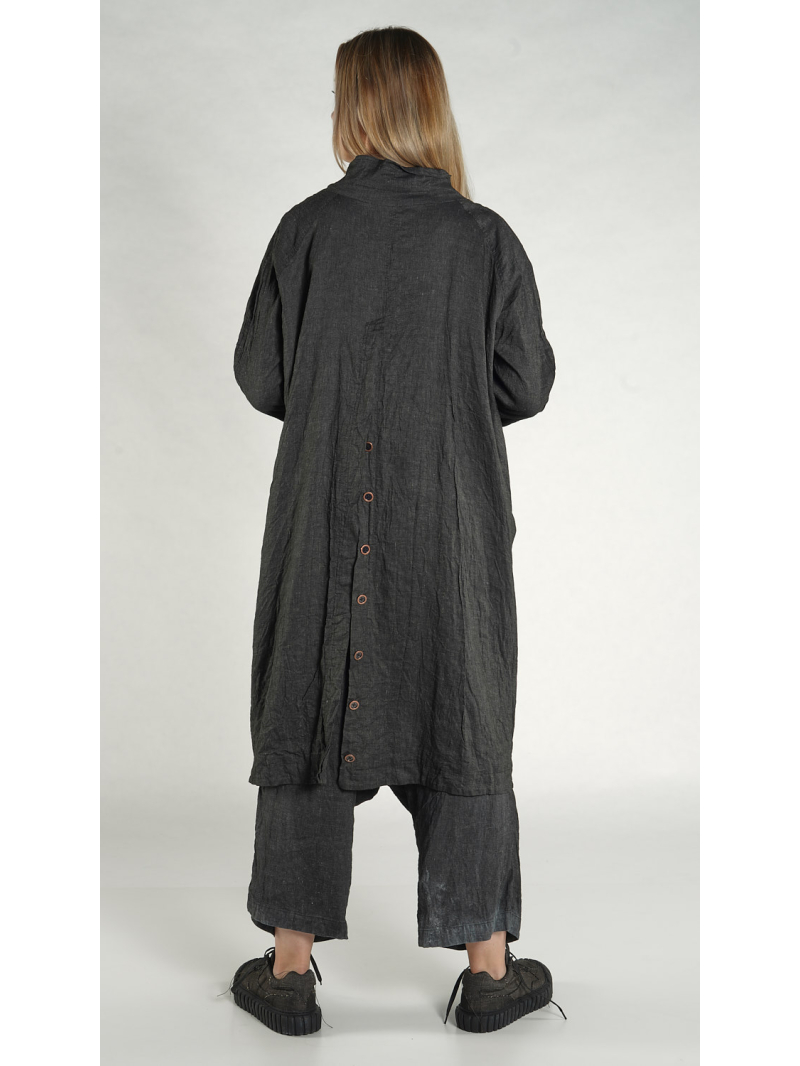 Rundholz DIP - Weiter Viskose Leinen Mantel - 1262011249