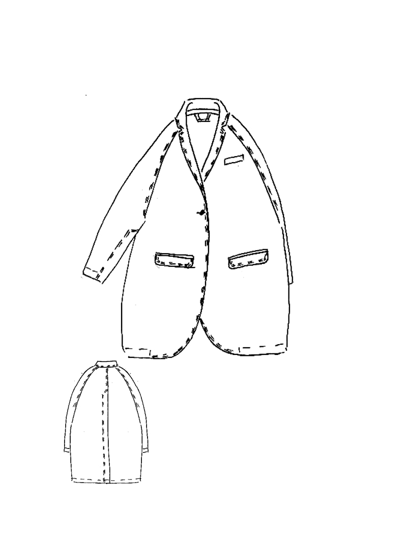 Rundholz DIP - Weiter Viskose Leinen Mantel - 1262011249