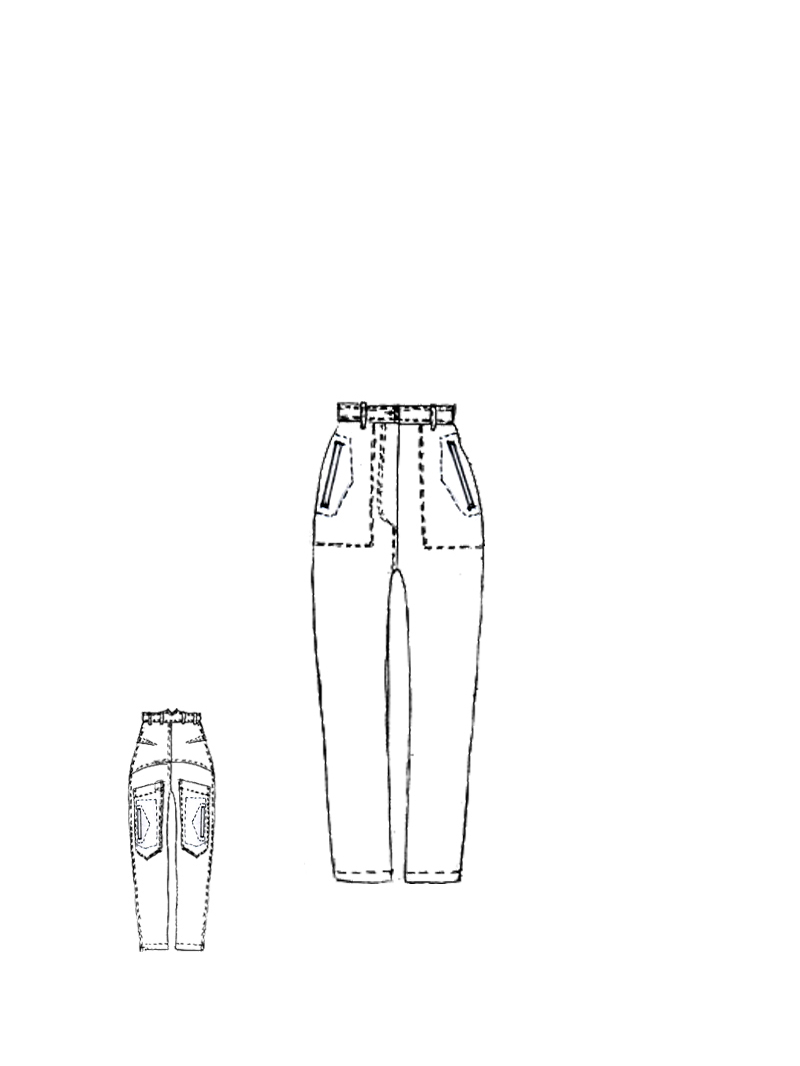 Rundholz DIP - Schmale Leinen Hose - 1262020102