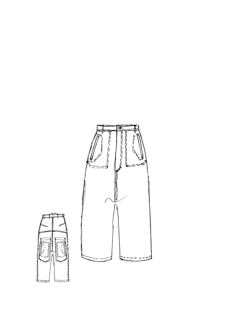 Rundholz DIP - Gerade weite Denim Hose - 1262030101