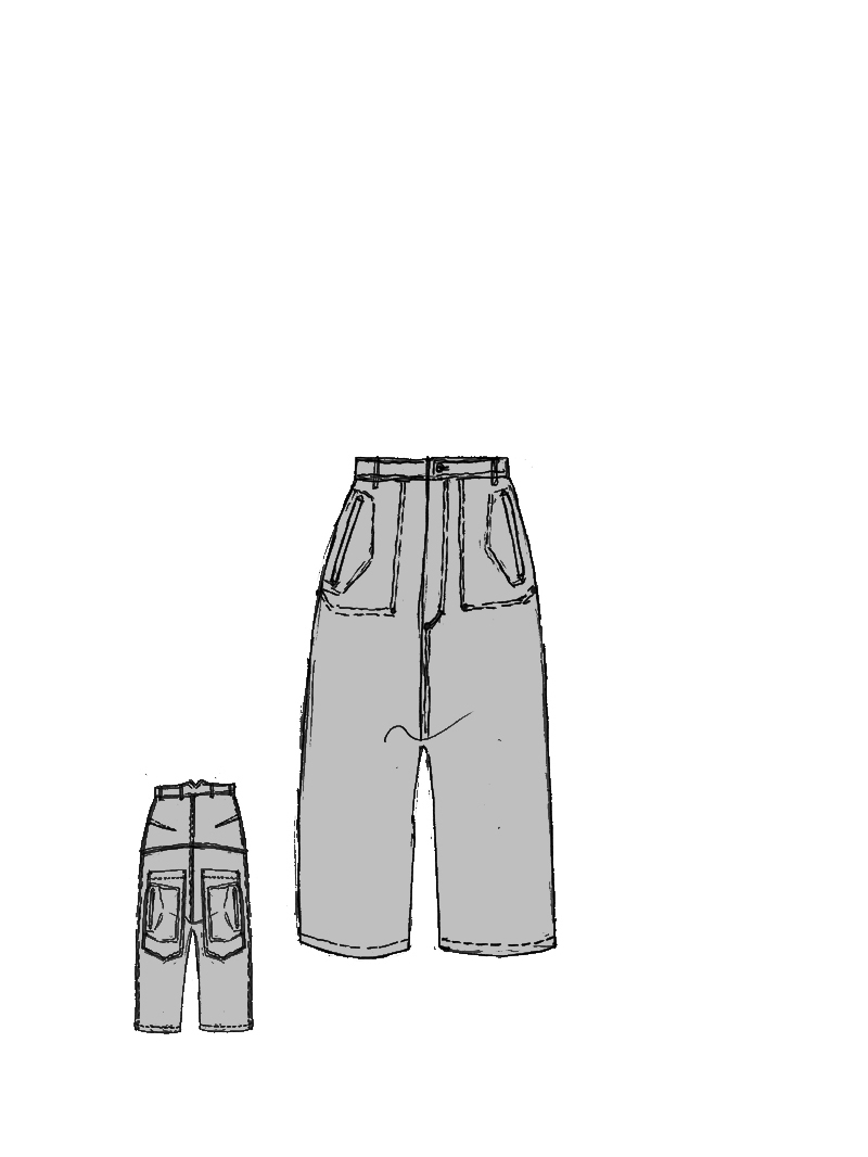 Rundholz DIP - Gerade weite Denim Hose - 1262030121