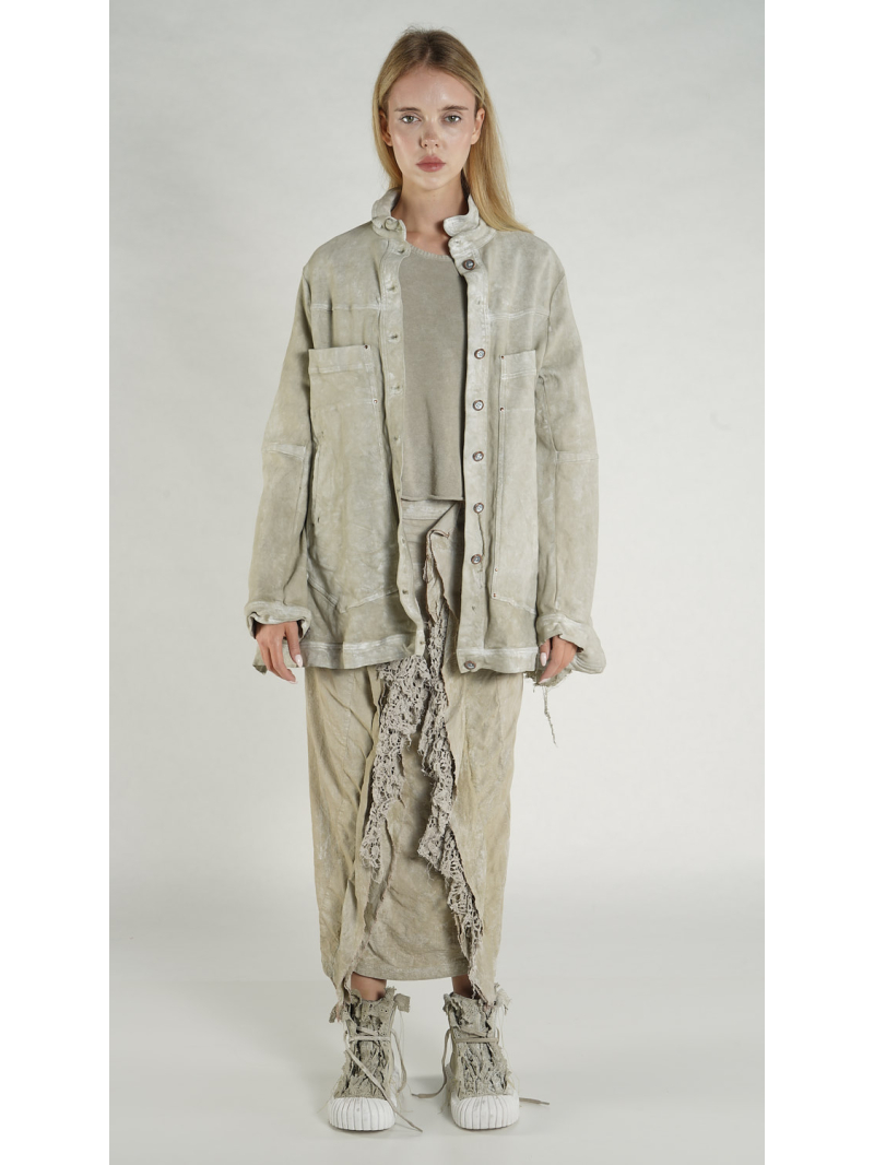 Rundholz DIP - Denim Mantel mit Abknöpfbarem Volant - 1262031228