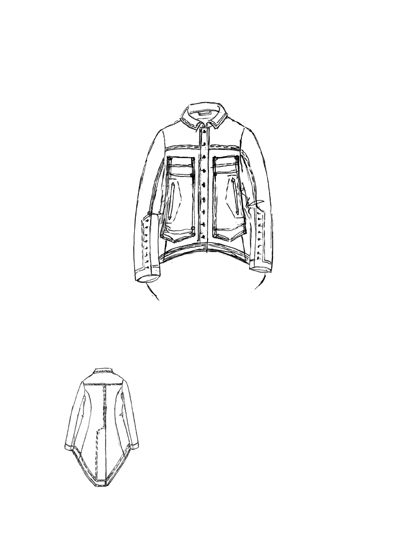 Rundholz DIP - Taillierter Denim Mantel - 1262031209