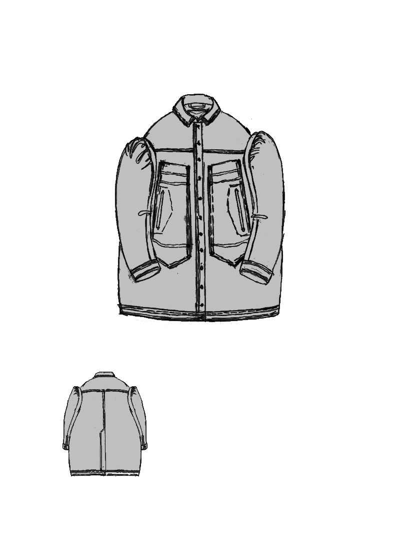 Rundholz DIP - Ballonförmiger Denim Mantel - 1262031231