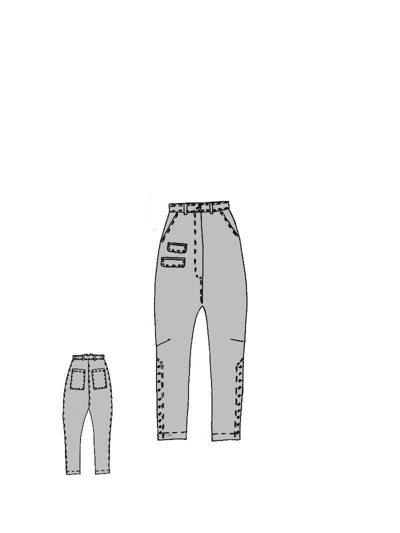 Rundholz DIP - Tulpenförmige Stretch Denim Hose - 1262070113