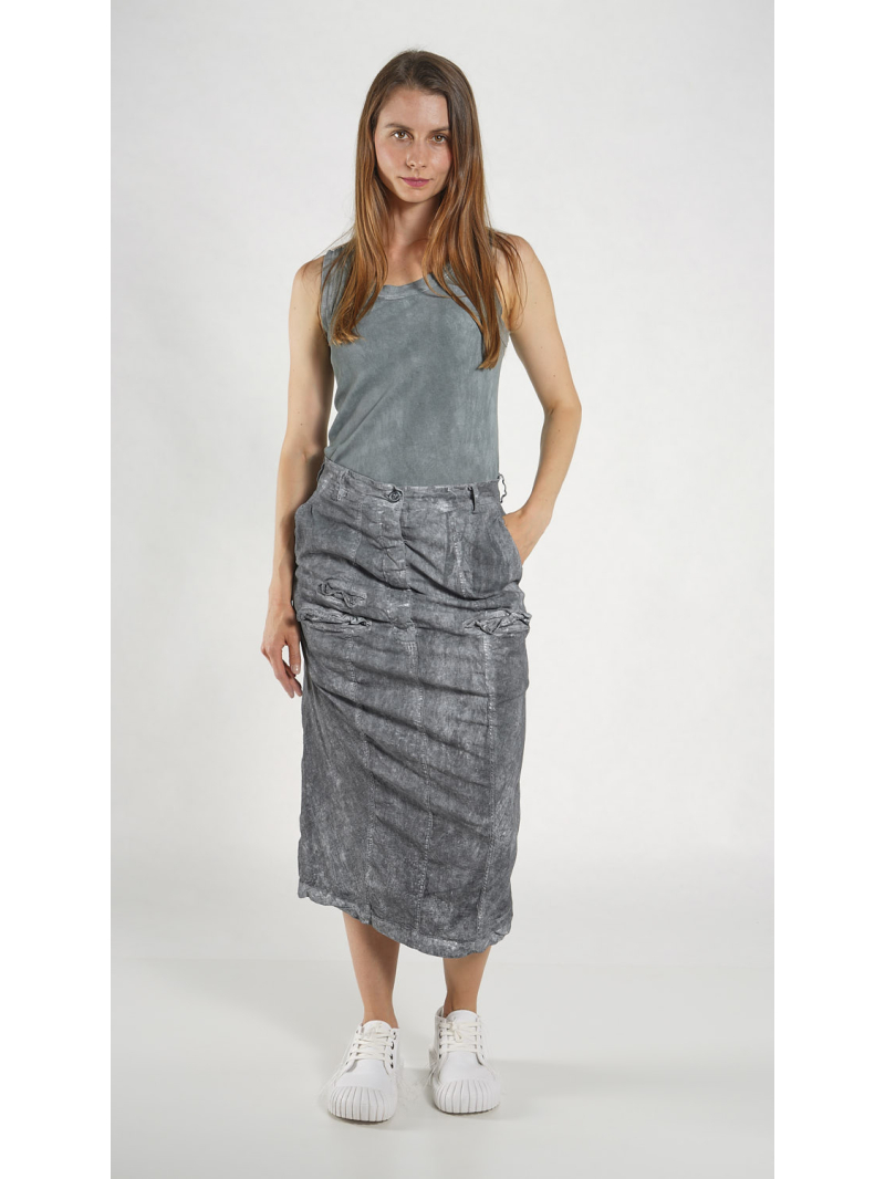 Rundholz DIP - Bananenförmiger Stretch Denim Rock - 1262070304