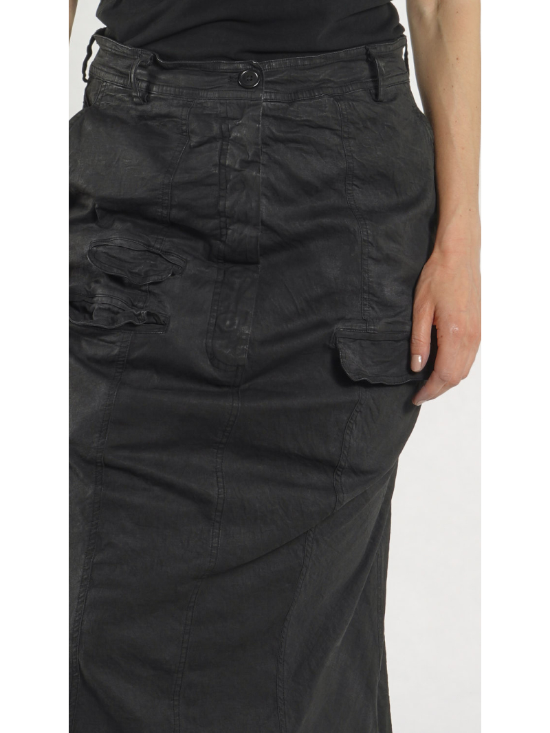 Rundholz DIP - Bananenförmiger Stretch Denim Rock - 1262070314