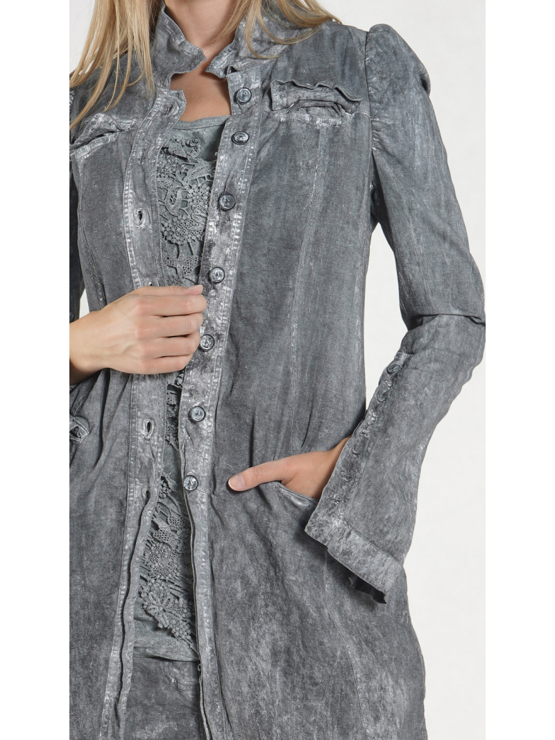 Rundholz DIP - Taillierter Stretch Denim Mantel - 1262071202