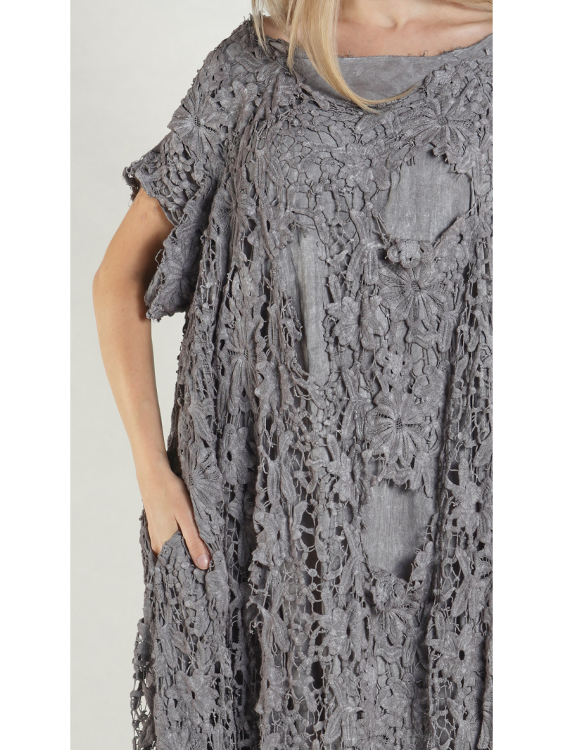 Rundholz DIP - Ausgestelltes Baumwollspitze Kleid - 1262090909