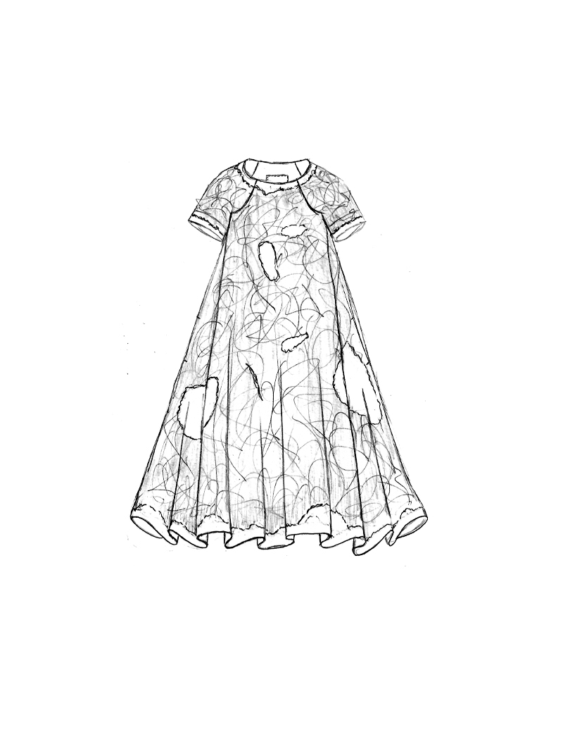 Rundholz DIP - Ausgestelltes Baumwollspitze Kleid - 1262090909