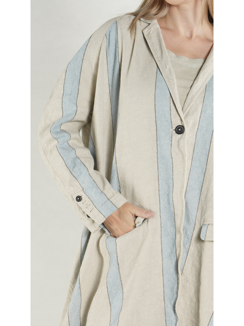 Rundholz DIP - Oversize Leinen Mantel - 1262101204
