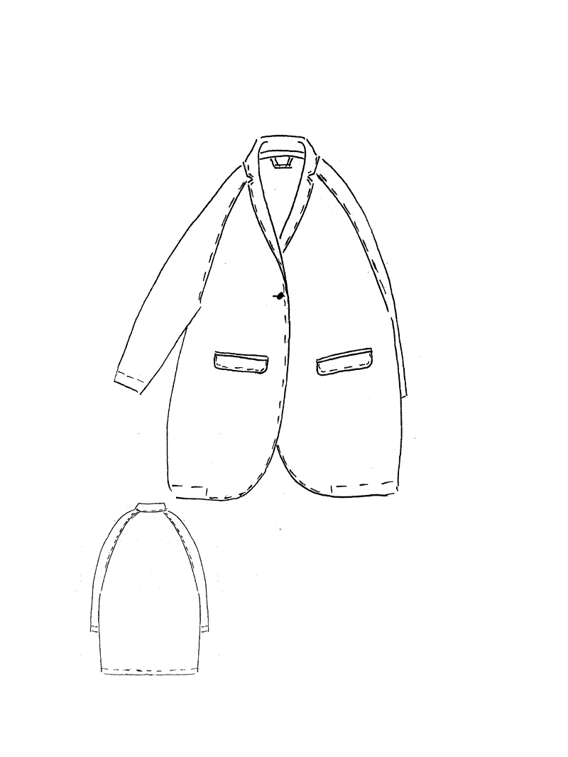 Rundholz DIP - Oversize Leinen Mantel - 1262101204